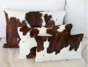 Coussin rectangle en Peau Normande simple face
