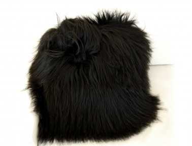 Coussin en mouton Islandais noir DOUBLE face