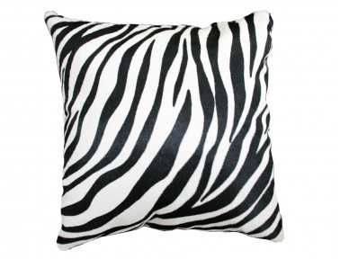 Coussin en peau de vache imprimée Zèbre DOUBLE face