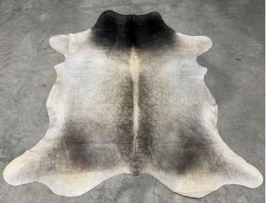 Tapis peau de vache grise bringée naturelle