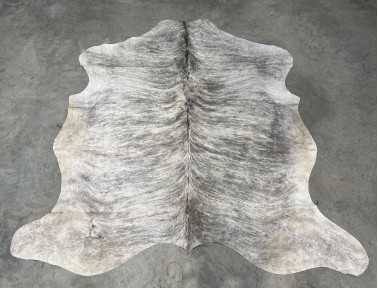 Tapis peau de vache grise bringée naturelle