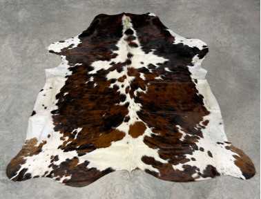 Tapis peau de vache tricolore