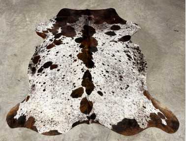 Tapis peau de vache tricolore