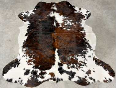 Tapis peau de vache tricolore