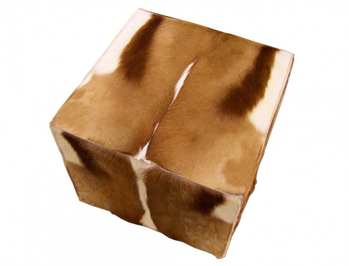 Pouf en peau de Springbok naturelle