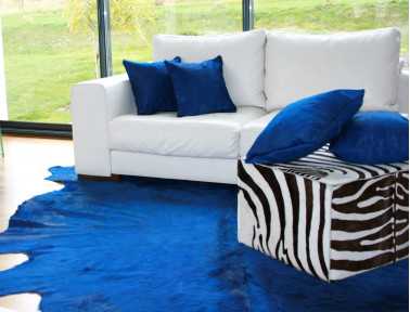 Peau de vache teintée Bleu foncé