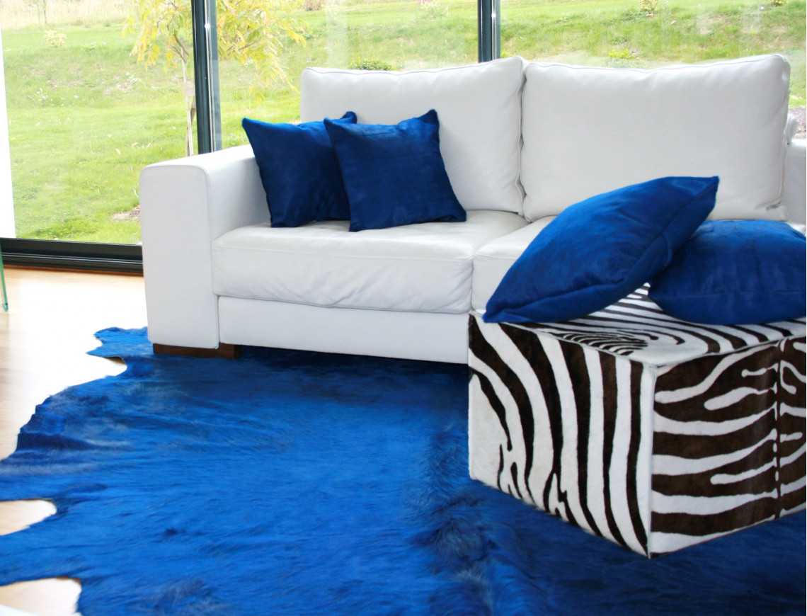 Peau de vache teintée Bleu foncé
