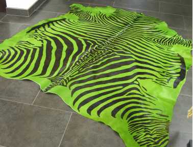 Peau de vache zèbre vert
