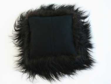 Coussin en mouton Islandais noir SIMPLE FACE