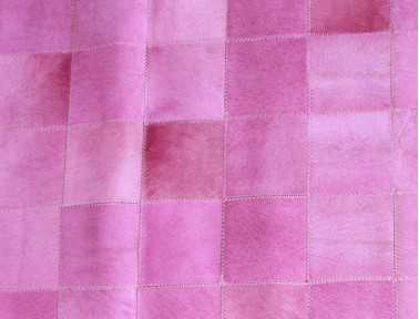 Tapis Patchwork en peau vache rose