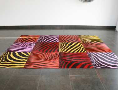 Tapis Patchwork zèbre multicolore