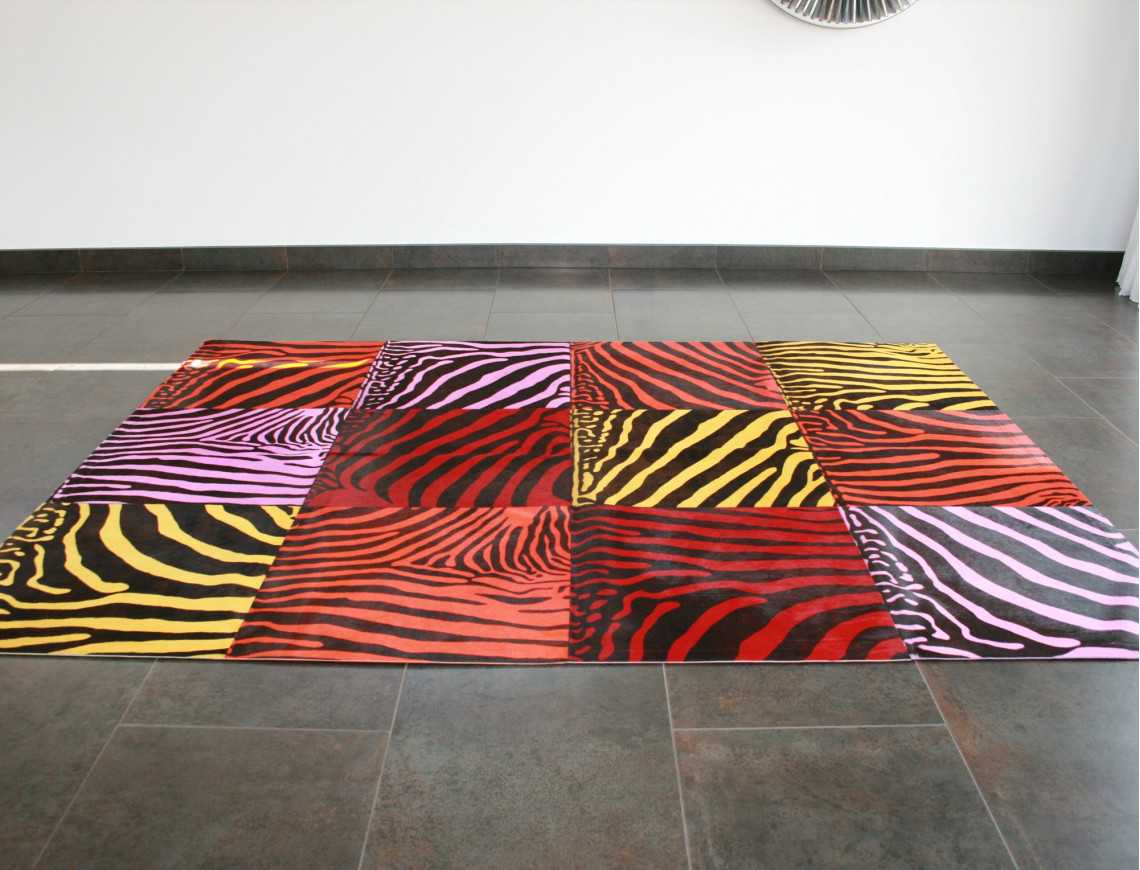Tapis Patchwork zèbre multicolore