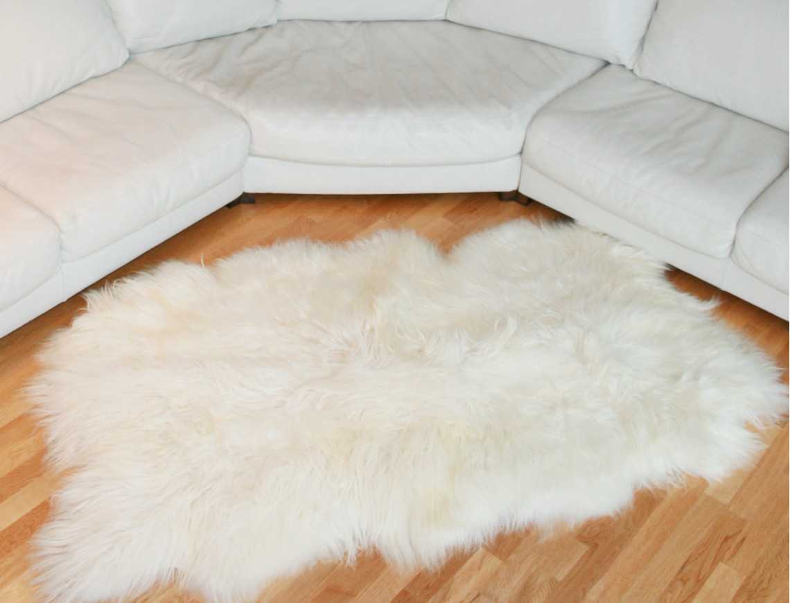Tapis en peau de mouton islandais blanc