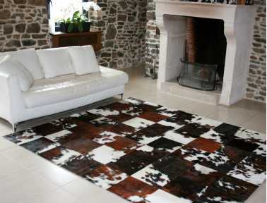 Tapis Patchwork en Peau de vache normande