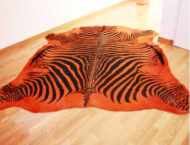 Peau de vache zèbre orange