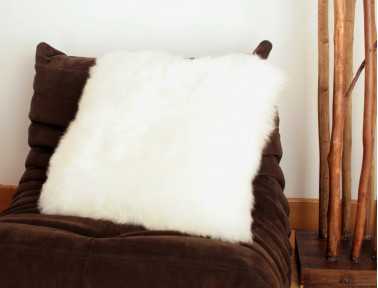 Coussin en peau de mouton blanche SIMPLE FACE