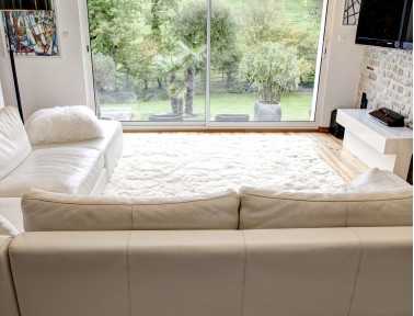 Tapis en peau de mouton blanc