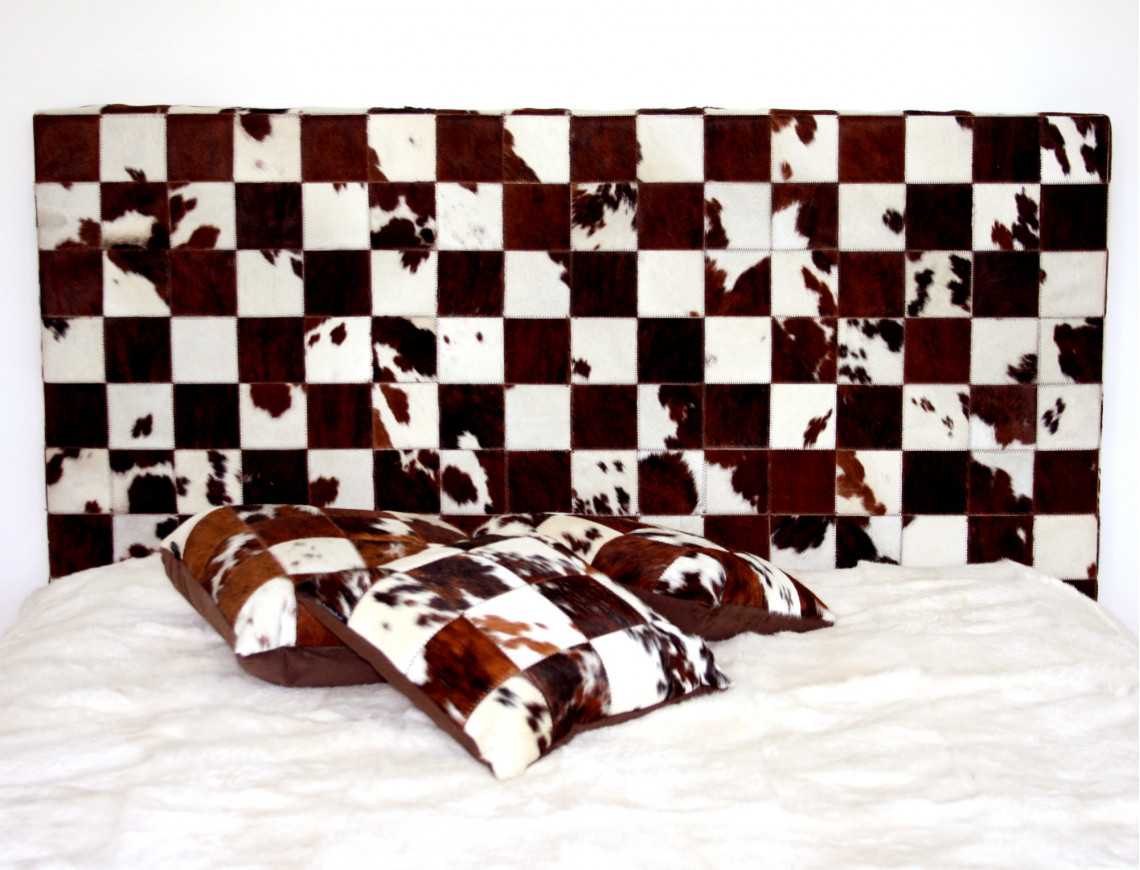 Tête de lit en peau de vache multicolore Elmer