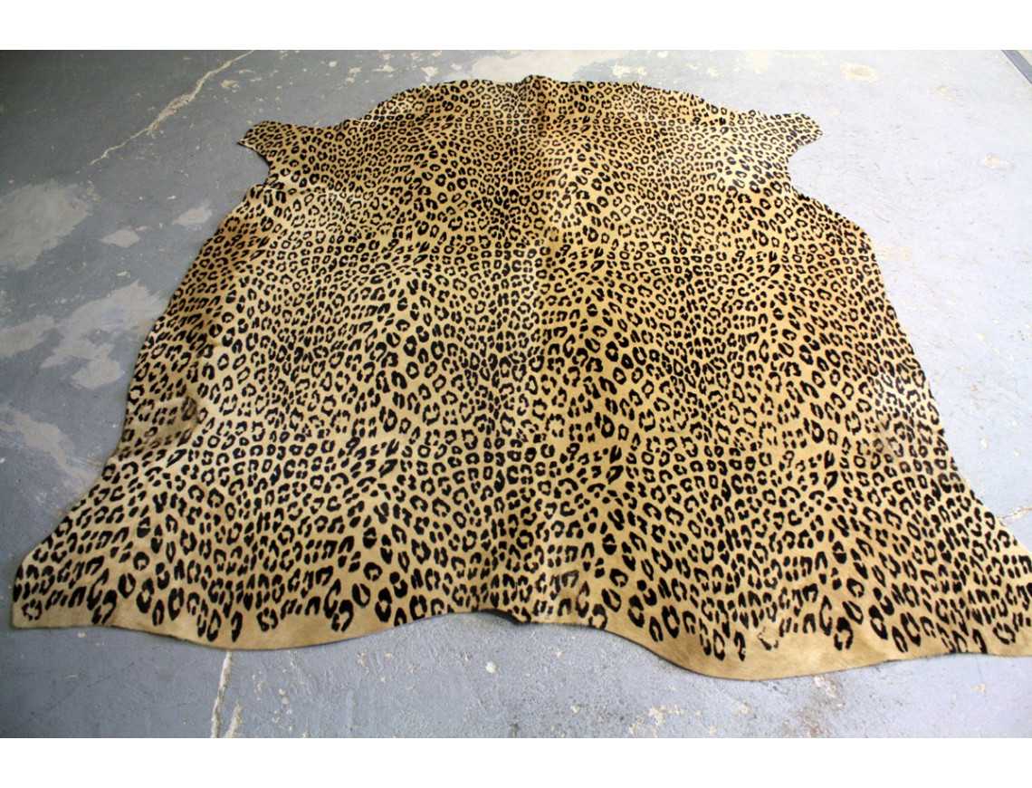 Peau de vache imprimée Zèbre sur fond beige