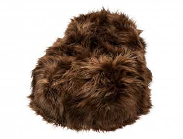 Pouf poire en mouton Islandais teinté marron