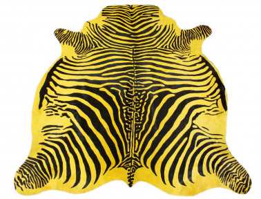 Peau de vache zèbre jaune
