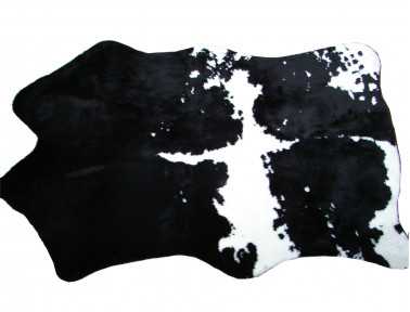 Tapis imitation vache synthétique noir et blanc