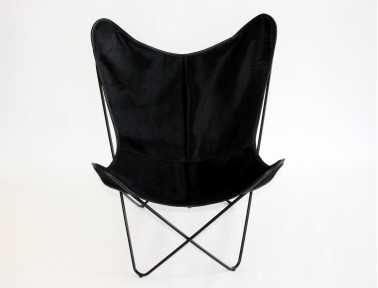 Fauteuil Bonet "BKF" en peau de vache