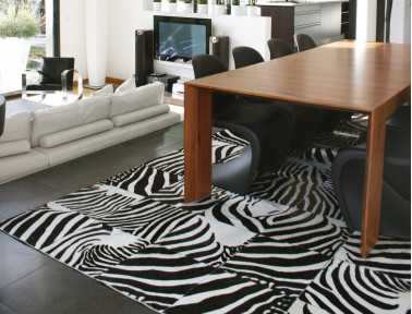 Tapis Patchwork en peau de vache zébrée