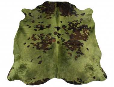 Peau de vache Naturelle teintée vert kaki