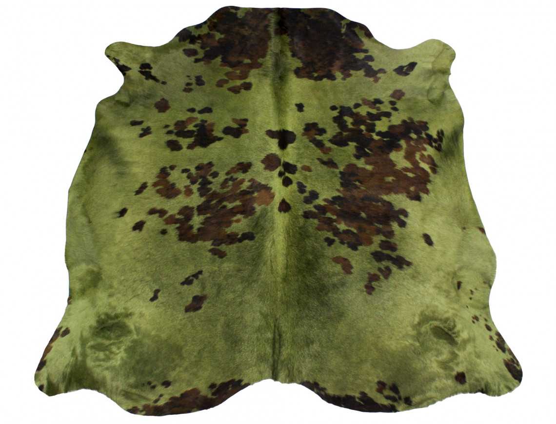 Peau de vache Naturelle teintée vert kaki