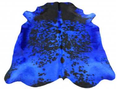 Peau de vache Naturelle teintée bleu