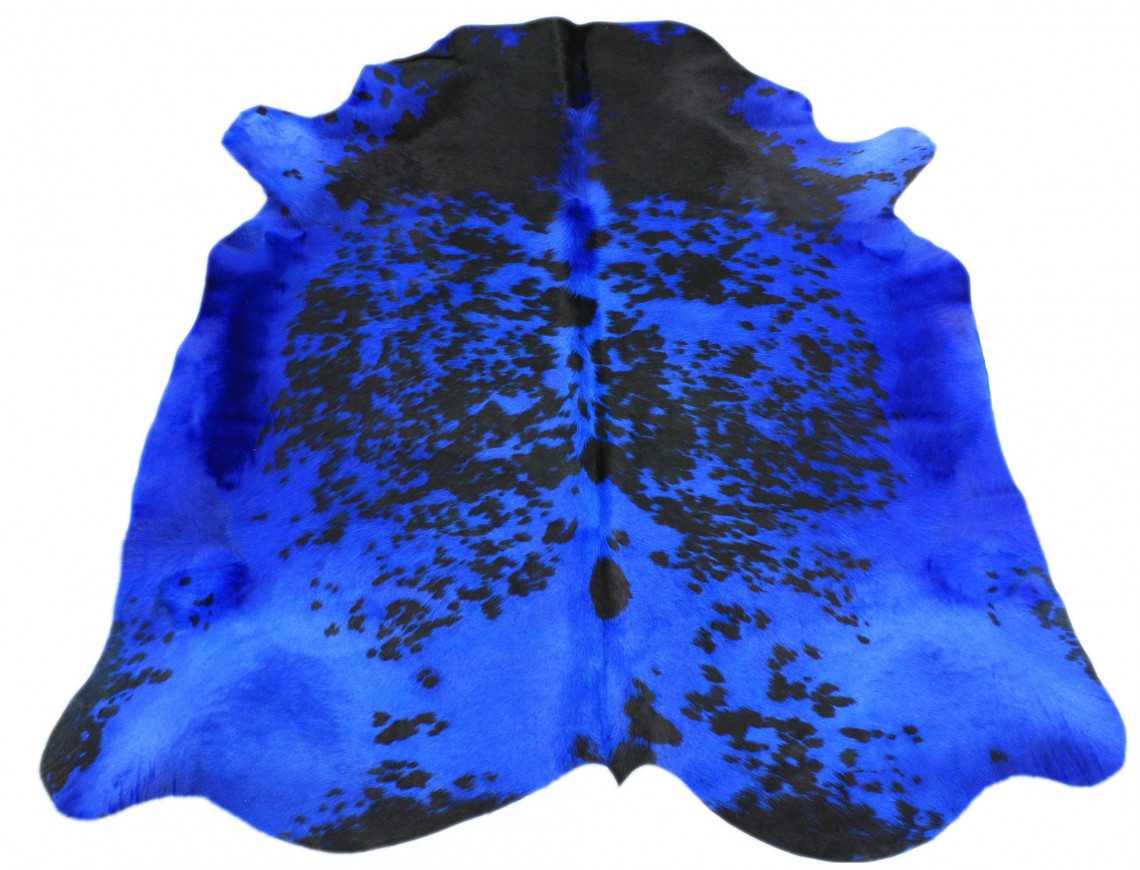 Peau de vache Naturelle teintée bleu