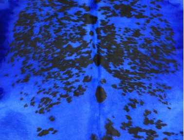 Peau de vache Naturelle teintée bleu