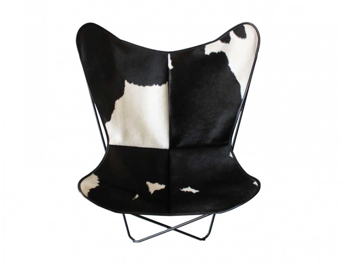 Fauteuil Bonet \\\"BKF\\\" en peau de vache