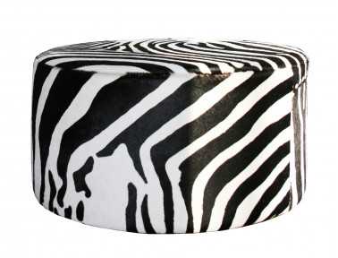 Pouf rond Bilbao en Peau de vache