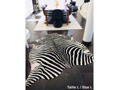 Zebra cowhide printed on white background