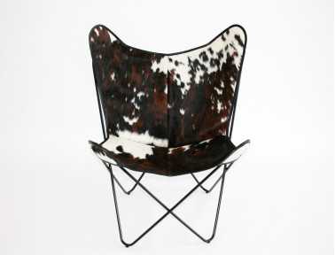 Fauteuil Bonet "BKF" en peau de vache