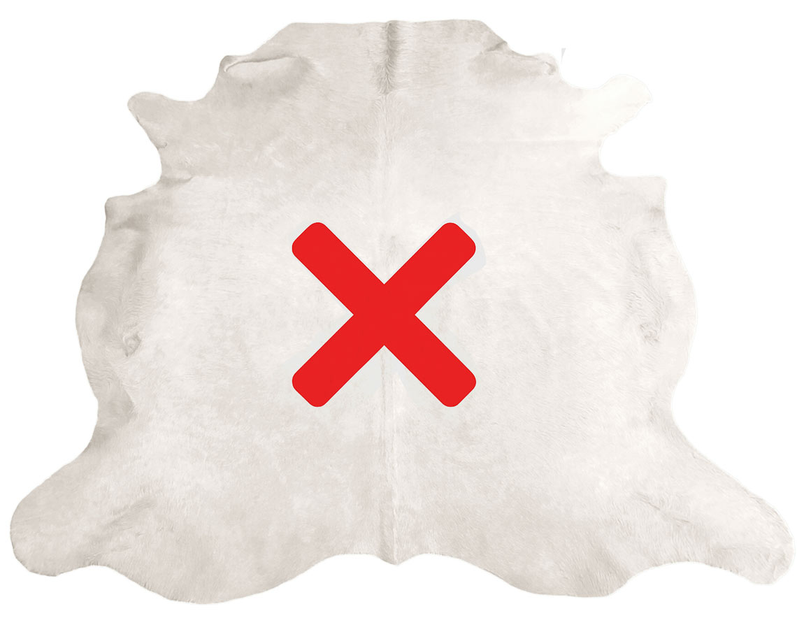 Natural white cowhide is not recommended.