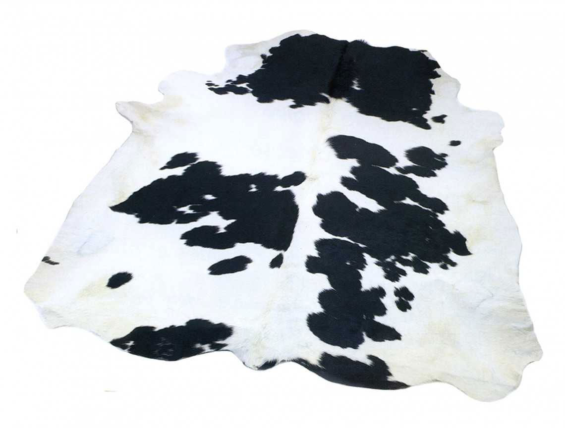 Tapis peau de vache Noire et Blanche