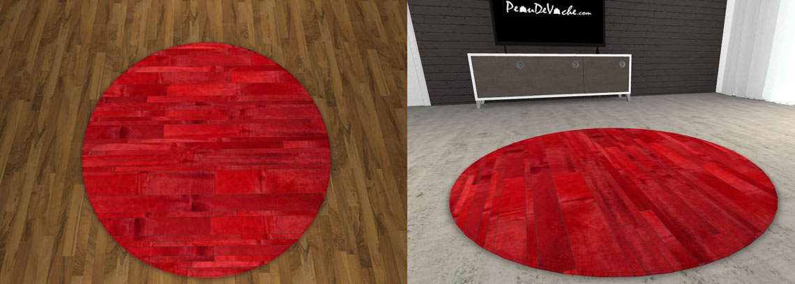 Patchwork rug made of strips