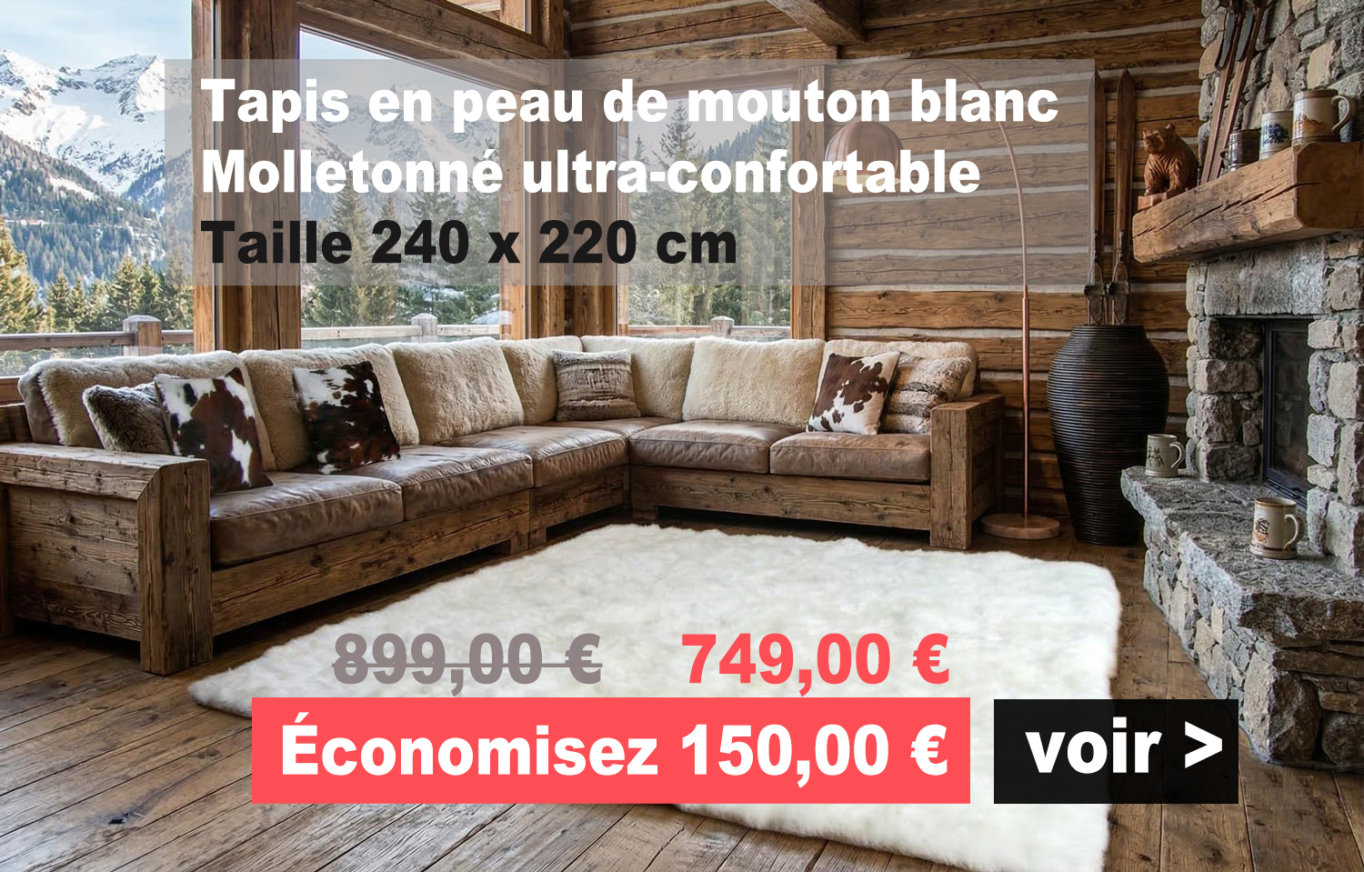 TAPIS IMITATION PEAU DE VACHE 60X90CM M20