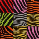 Peau de vache teint&#233;e multicolore imprim&#233;e z&#234;bre