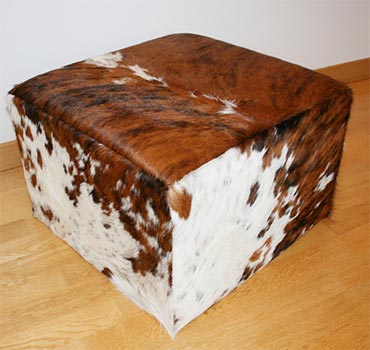 Pouf en peau de vache