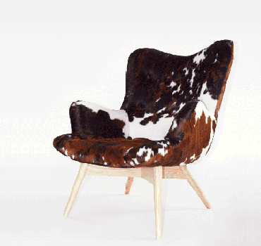 Cowhide armchair